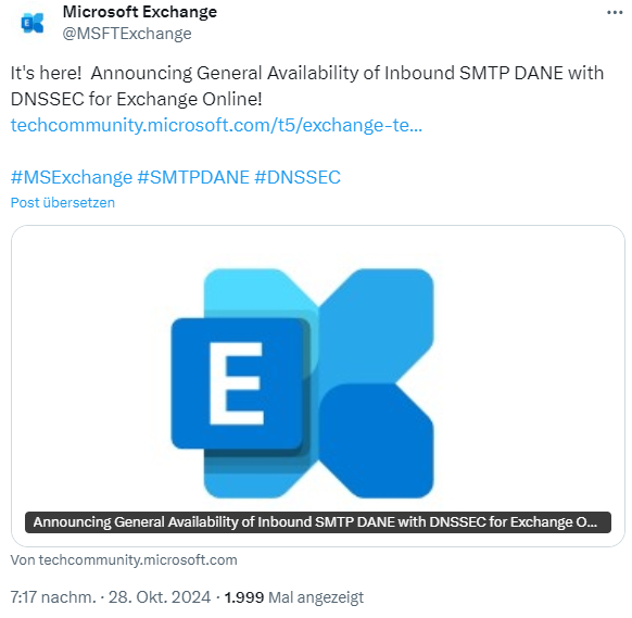 Inbound SMTP DANE with DNSSEC for Exchange Online 