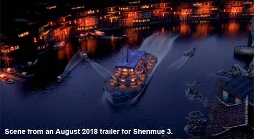 A boat seen in 2018's Prophecy Trailer for Shenmue 3.