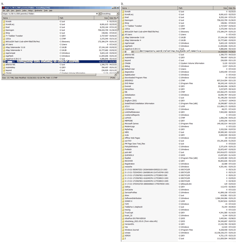 Everything Comparing Drive C against G