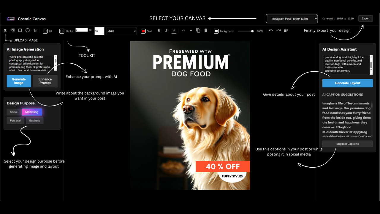 Cosmic Canvas Interface