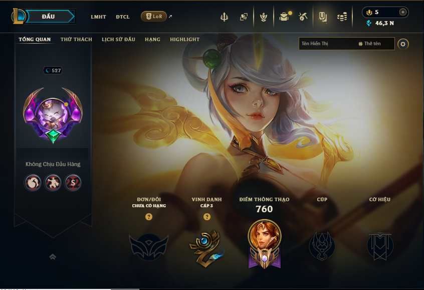 Acc LMHT # - Không Khung