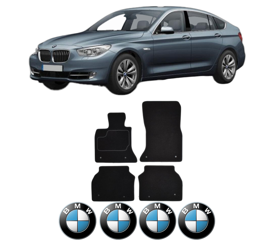 Set Covorase Presuri BMW Seria 5 GRAN TURISMO F07 din 2008-2017, Auto, Material Textil Mocheta, 4 Stickere auto cu BMW
