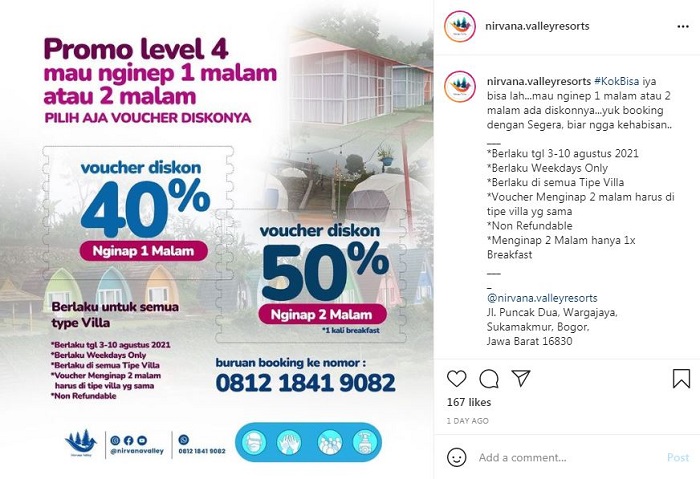 Promo Level 4 dari Nirvana Valley Resort Bogor.