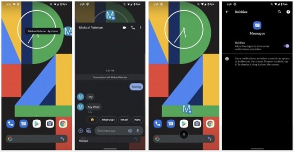 Headline - Google Messages Uji Coba 'Bubbles' di Android 10