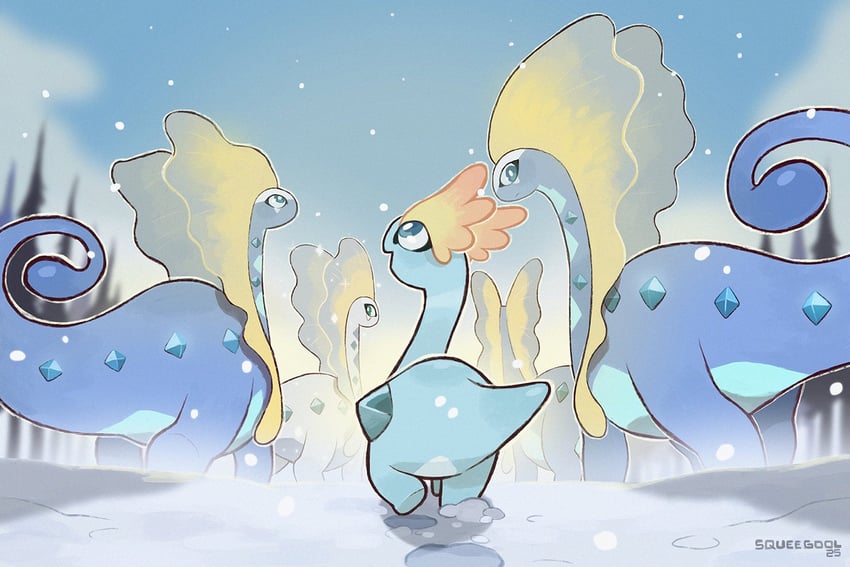 aurorus-and-amaura-pokemon-drawn-by-sque