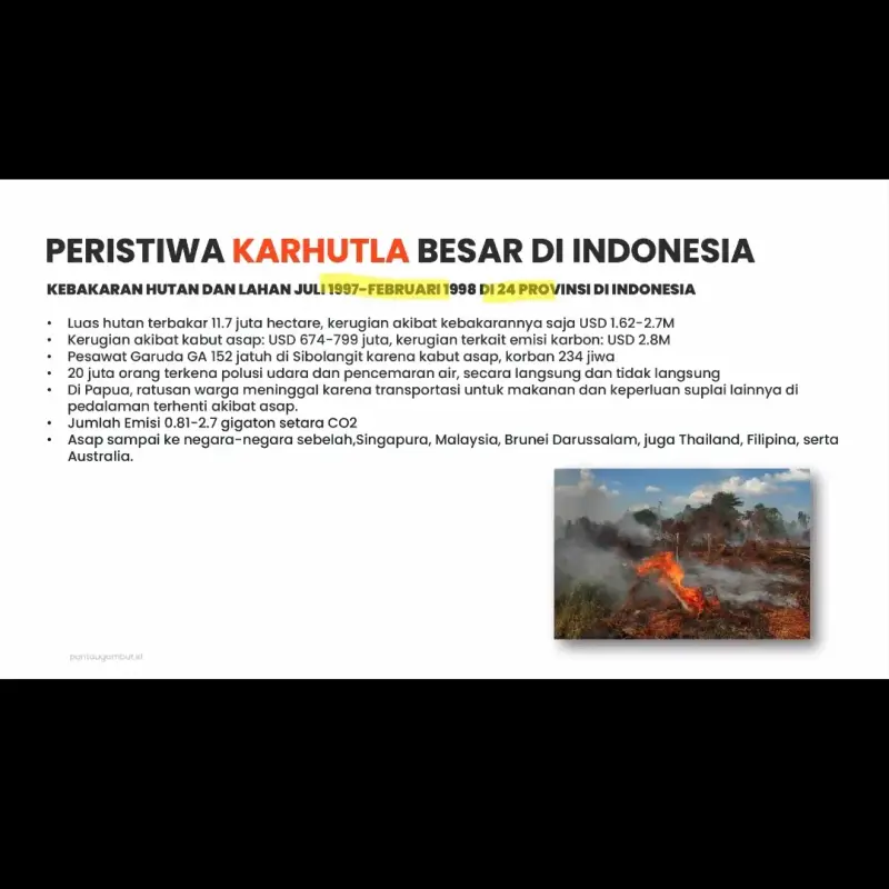 Peristiwa Karhutla Besar di Indonesia