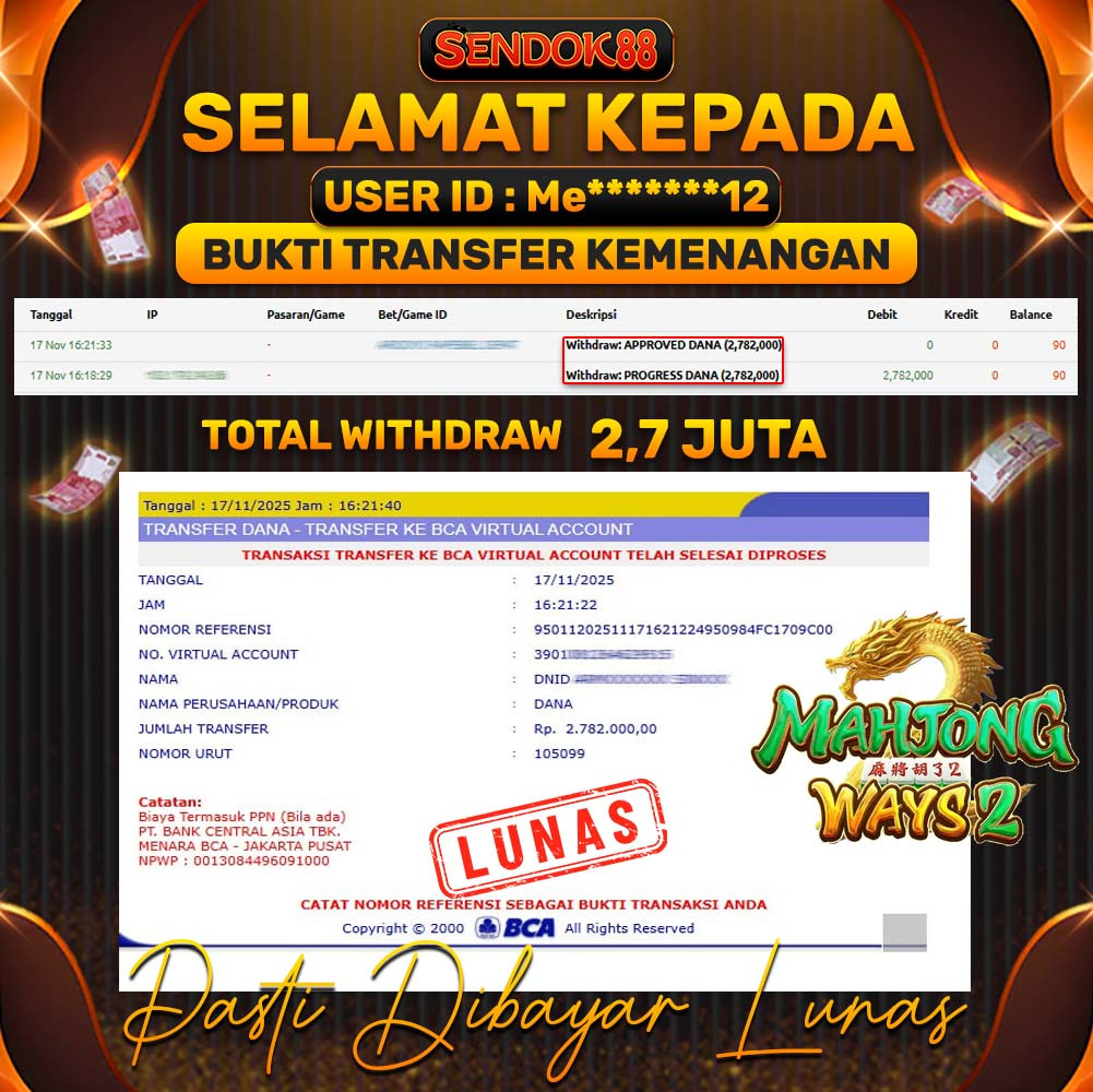 SENDOK88 JEPE! MAHJONG WAYS 2 Rp 2.782.000,- LUNAS!