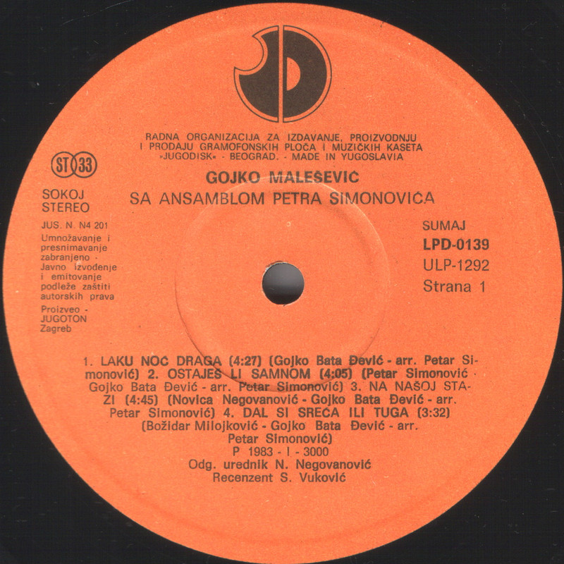 Gojko Malesevic 1983 sA