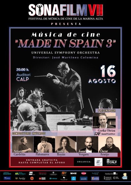 MÚSICA DE CINE: MADE IN SPAIN: CONCIERTO SINFÓNICO DE SONAFILM CON IVÁN PALOMARES Y ARTURO CARDELÚS