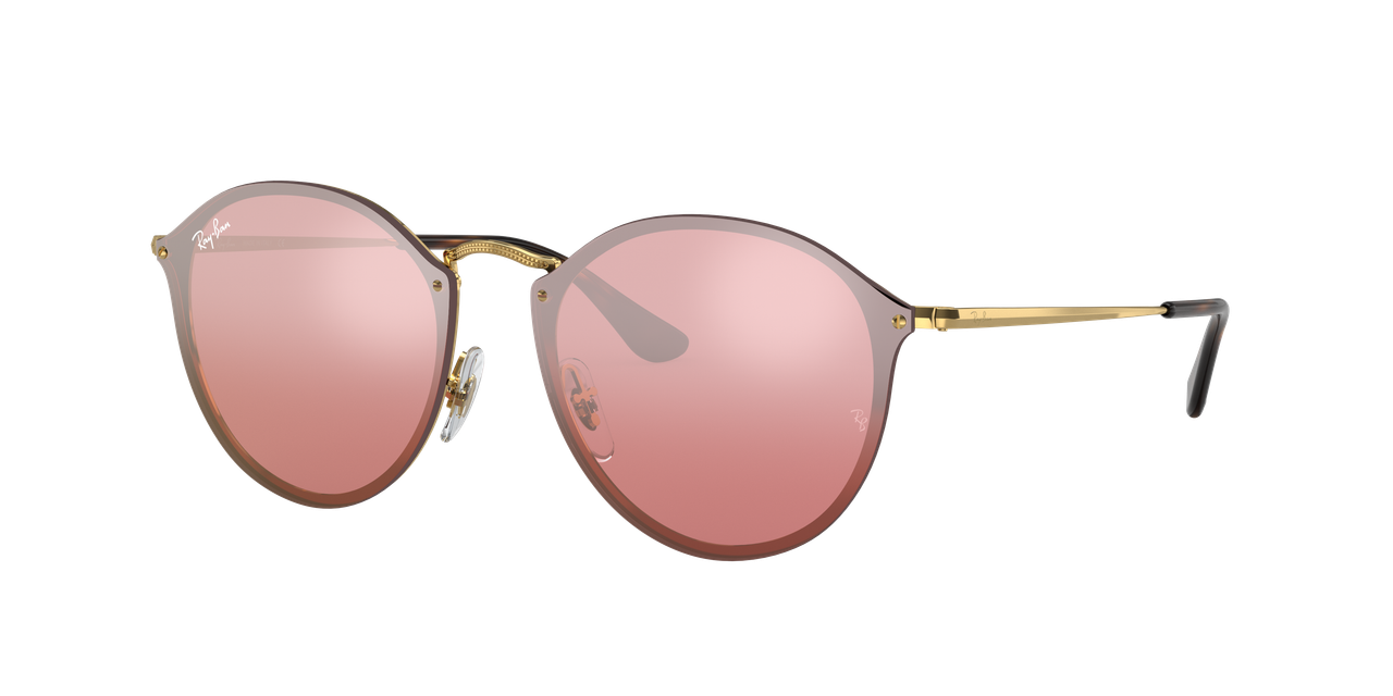 Ray-Ban RB3574N 001/E4 Gold Round Pink Mirror 59mm Non 