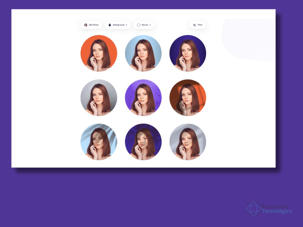 Tela de exemplo do Profile Pic Maker, uma ferramenta online para criar fotos estilosas para foto de perfil de redes sociais.