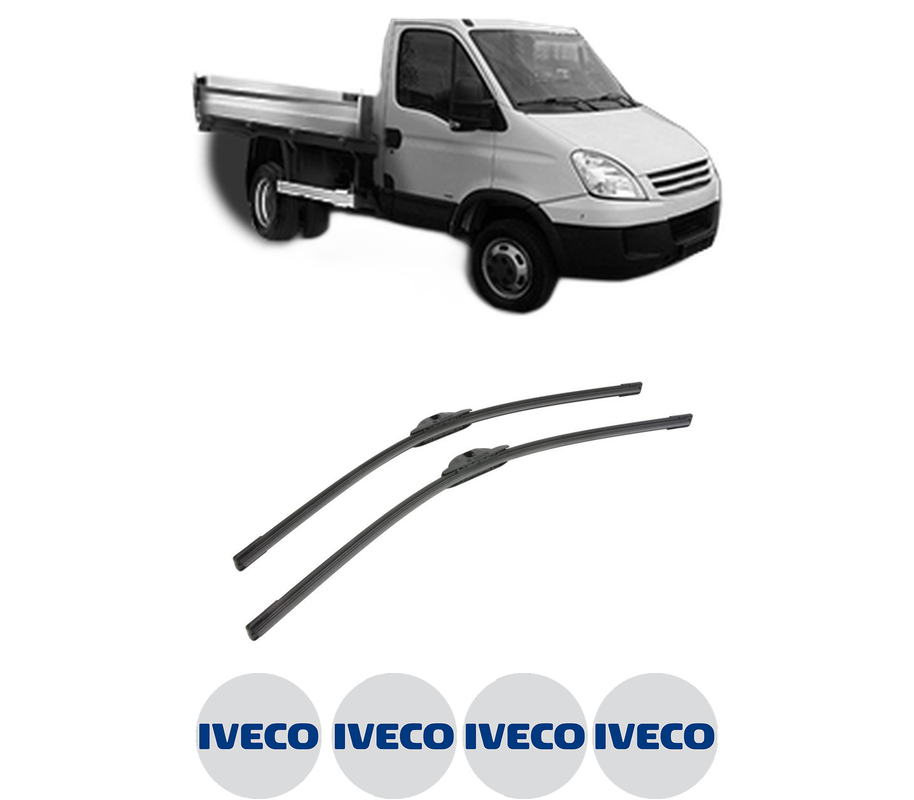 Set stergatoare auto IVECO DAILY IV Platform/Chassis din 2006-2011, pentru parbriz auto, 2 bucati, Bosch Aerotwin, din cauciuc siliconat rezistent, 4 Stickere Auto IVECO