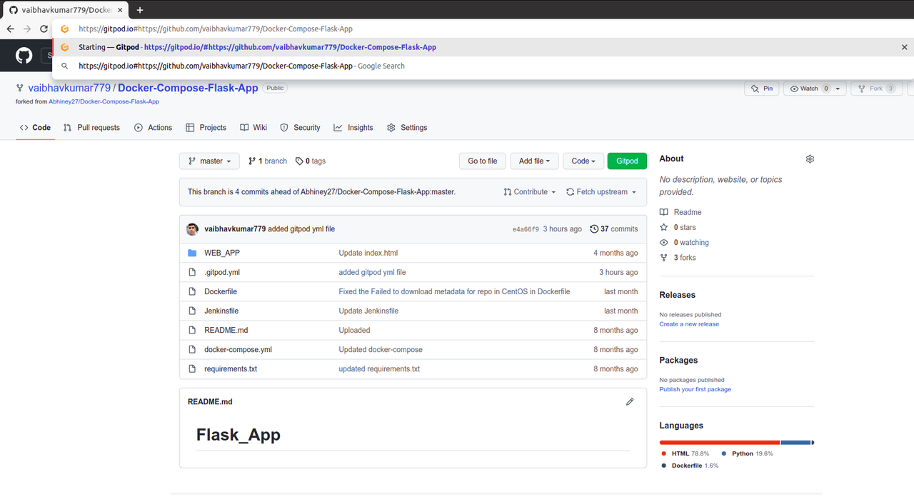 Using URL for gitpod