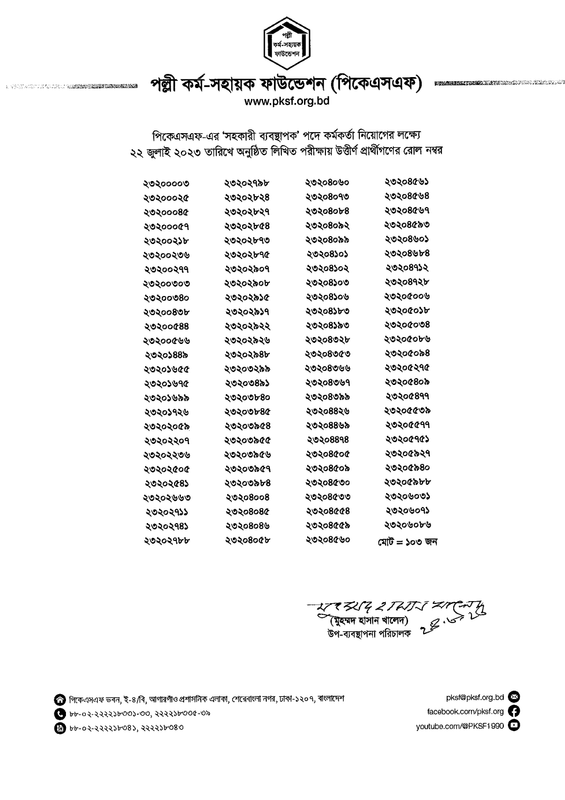 PKSF-Written-Result-2023