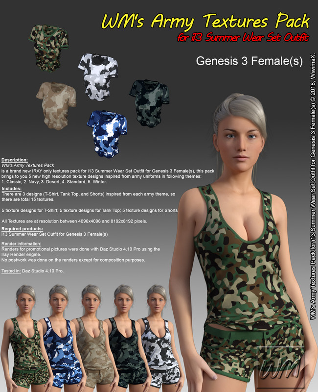 WM’s Army Textures Pack for I13 Summer Wear Set Outfit