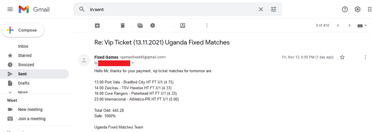 Ticket betting Fixed Matches