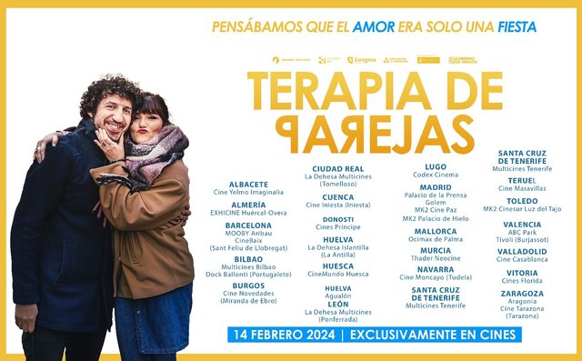 EL DOCUMENTAL “TERAPIA DE PAREJAS”, CON MARWÁN Y ROZALÉN, SE ESTRENA HOY EN 34 CINES