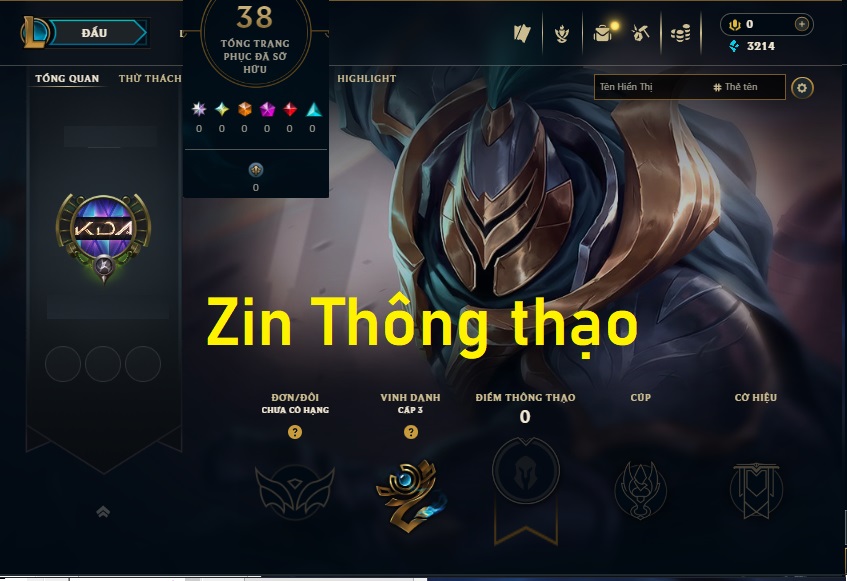Acc LMHT # - Không Khung