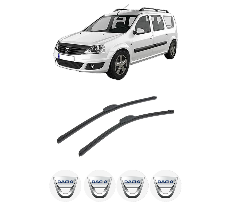 Set stergatoare auto DACIA LOGAN MCV II din 2013-2019, pentru parbriz auto, 2 bucati, Bosch Aerotwin Retrofit, din cauciuc siliconat rezistent, 4 Stickere Auto DACIA