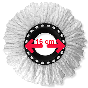 Rezervă universală mop 16 cm cu sistem de prindere pentru mop rotativ
