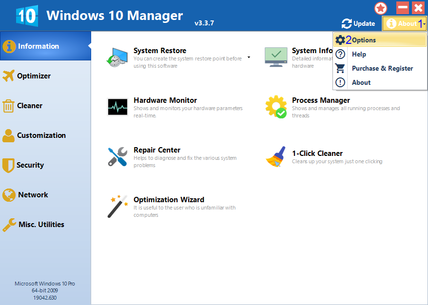 اليكم عملاق صيانة وإصلاح ويندوز10 Yamicsoft Windows 10 Manager 3.3.7 بتاريخ 06-12-2020 Windows-10-Manager-014