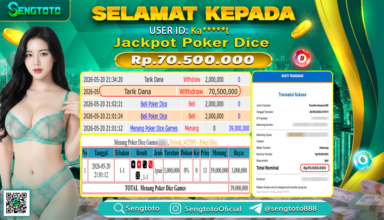 BUKTI PEMBAYARAN LIVEGAME POKER DICE