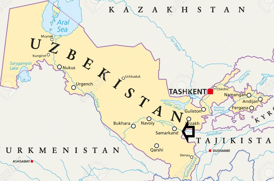 63913729-la-mappa-politica-dell-uzbekistan-con-capitale-tashkent-i-confini-nazionali-importanti-citt