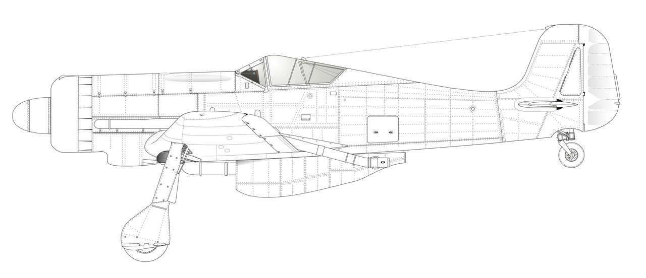 Focke Wulf Fw 190 C V18 prototype side view by B Huber wikipedia Nov ...