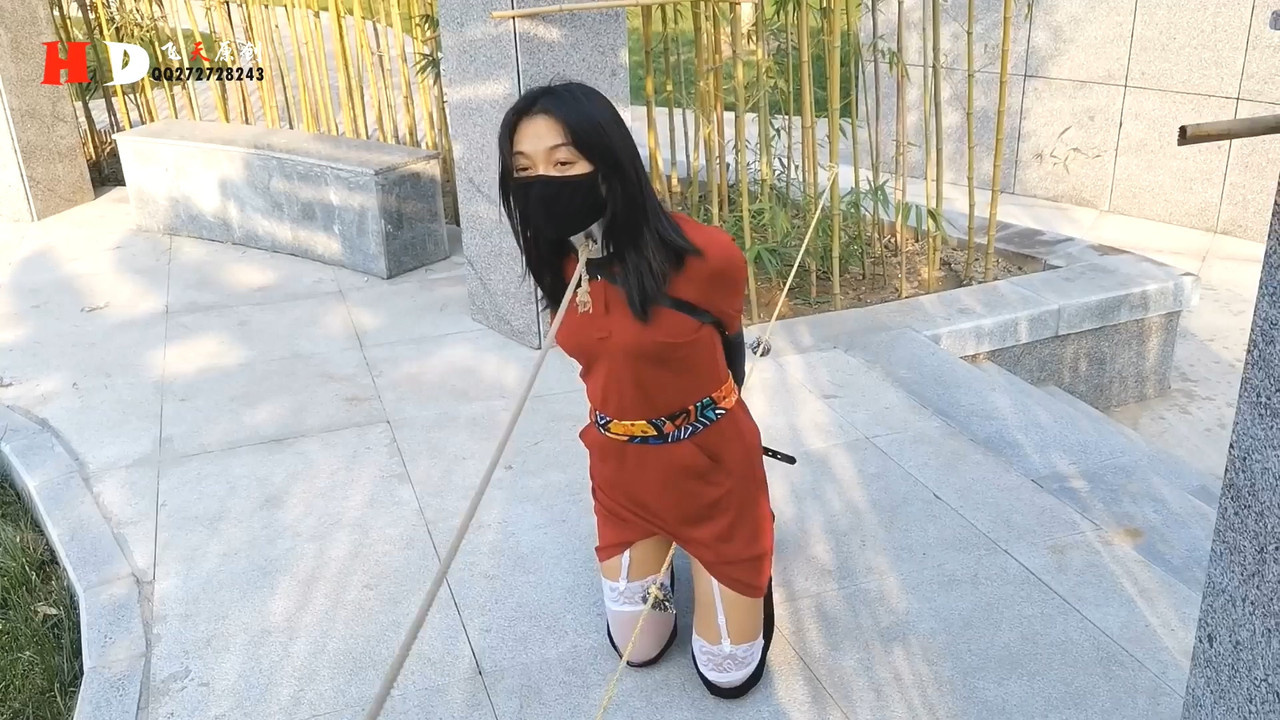 飞天原创 云儿国内第一车顶驷马逛街 公园里跪立行走股绳.mp4_20191003_132732.138