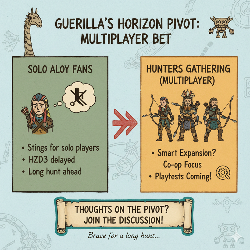 Majestic robotic dinosaur machine in post-apocalyptic wilderness like Horizon Zero Dawn