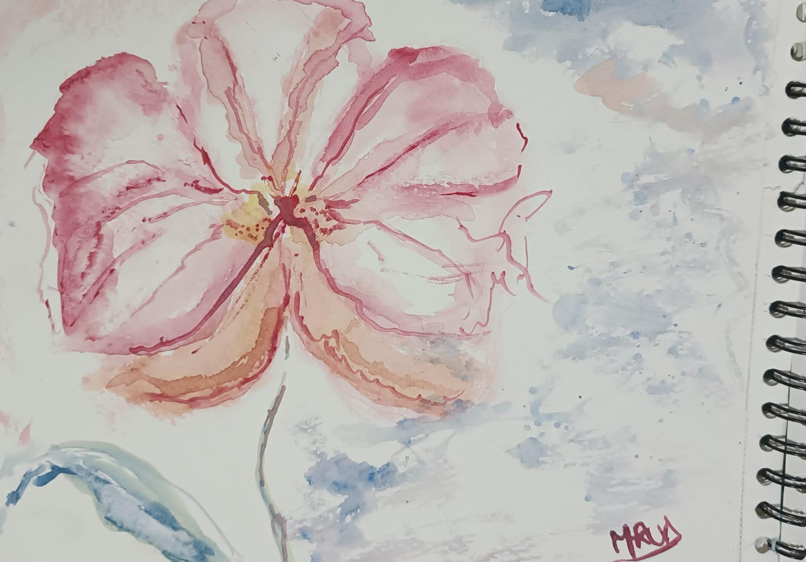 Flor vibrante en acuarela