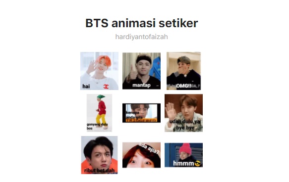 Stiker bergerak WA BTS Animasi Setiker