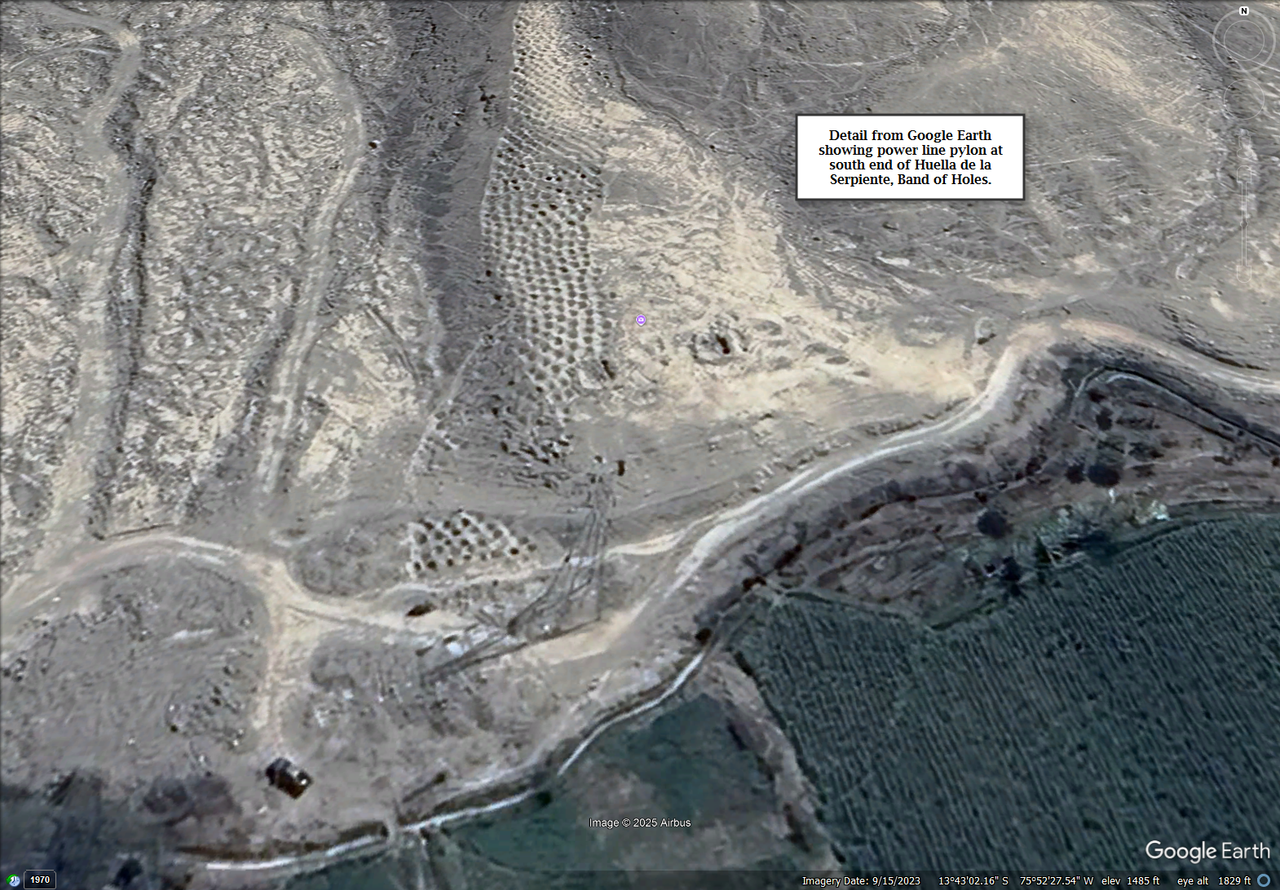 Huella de la serpiente Google Earth detail annotated