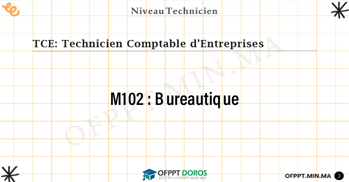 Sommaire détaillé du cours Bureautique M102 OFPPT - Structure du module