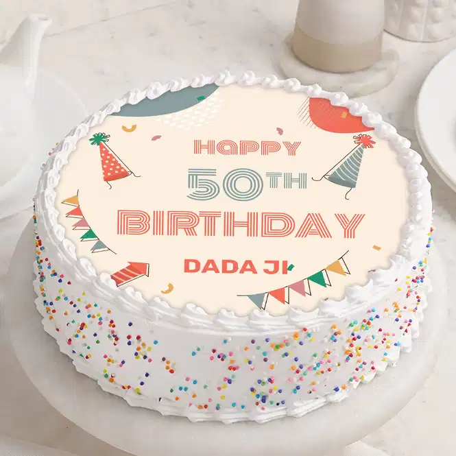 confetti funfetti fiftieth birthday cake photo749