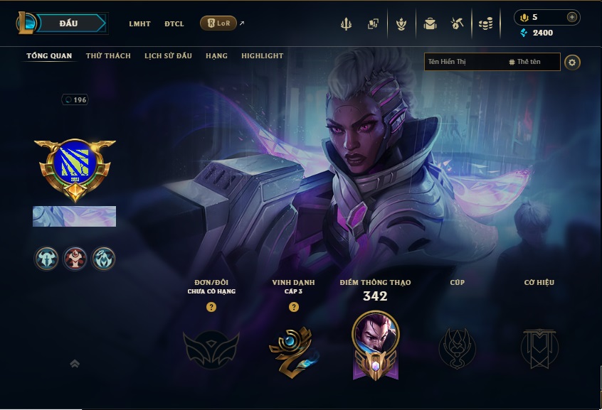 Acc LMHT # - Không Khung