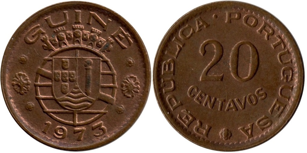 GUINEA PORTUGUESA - 20 Centavos 1973 Guinea_Portuguesa_-_13_20_Centavos_1973