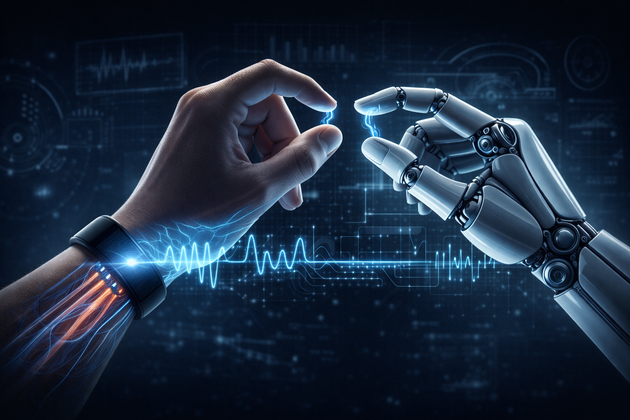 MIT cria pulseira de ultrassom que lê movimentos da mão em tempo real e controla mão robótica sem fio