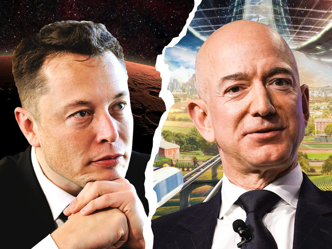 Elon Musk reconoce que se pelea con Jeff Bezos a propósito