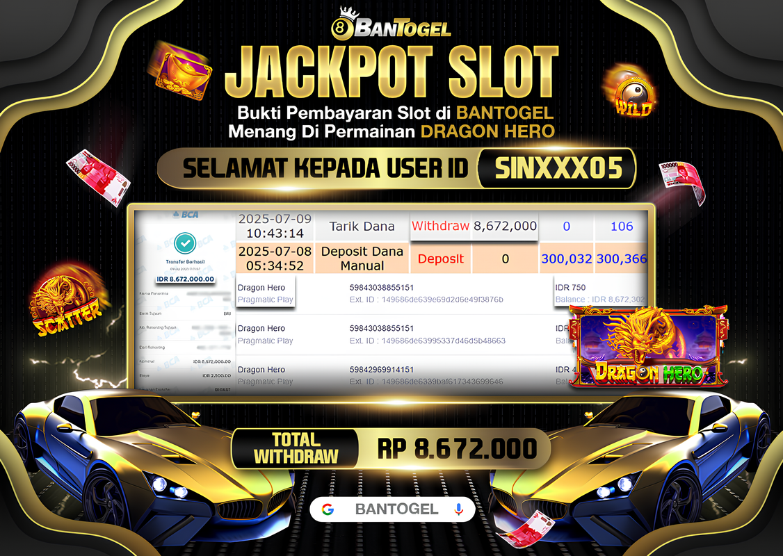 BUKTI JACKPOT LUNAS BANTOGEL