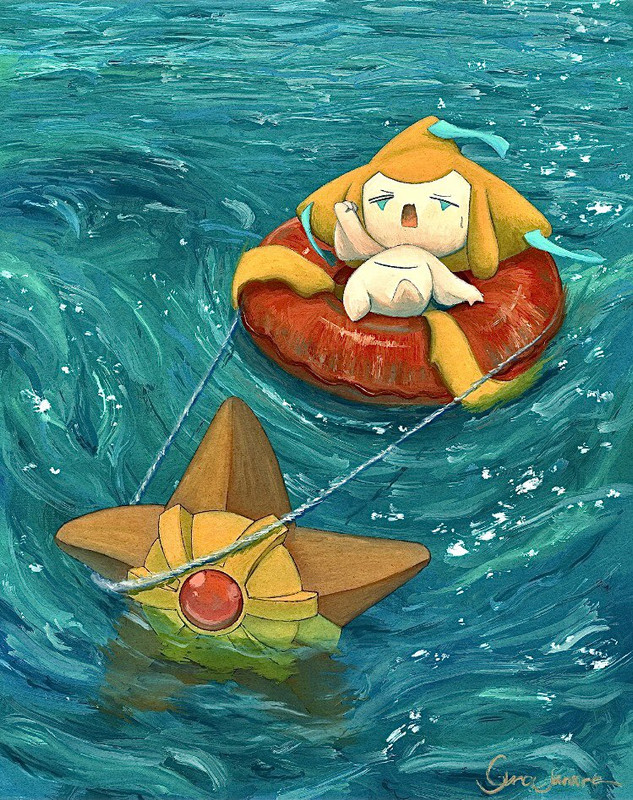 jirachi-and-staryu-pokemon-drawn-by-gyur