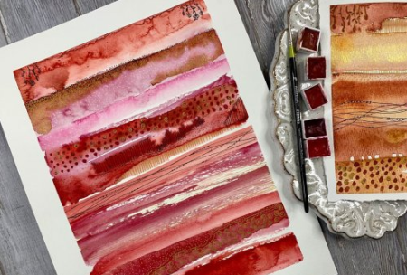 Watercolor Stripe Samplers - Being creative with watercolor and mark-making