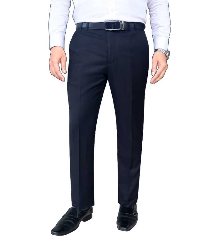 Men’s Trouser Formal Slim Fit Plain Front Cross Pocket Color: 900 (26.BLACK DES)PP