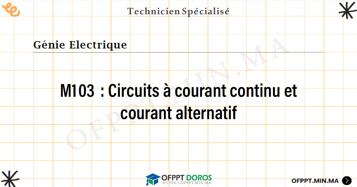 Sommaire détaillé du cours Circuits à courant continu et courant alternatif M103 OFPPT - Structure du module