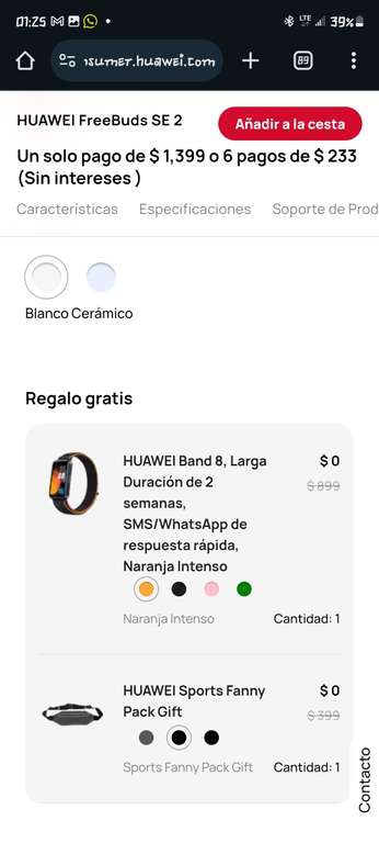 Huawei: Freebuds SE2 + Huawei Band8 de regalo + regalo sorpresa 
