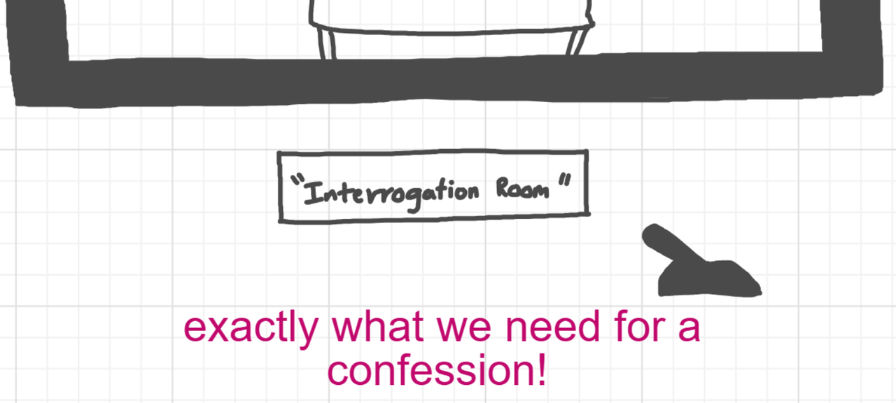 A panel from A Murder On The, episode six of the Board Boards object show by Furretwalk/WalkingFurret.