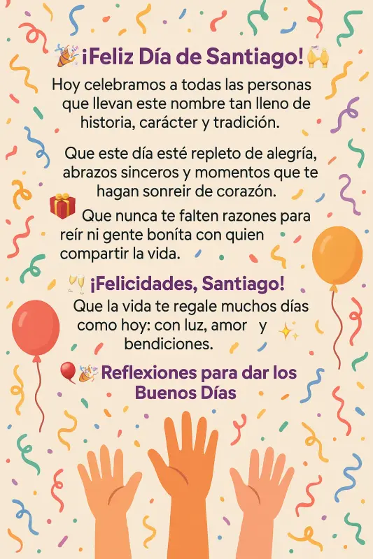 Imagen de 🎉 Hoy celebramos el Día de Santiago con alegría y cariño