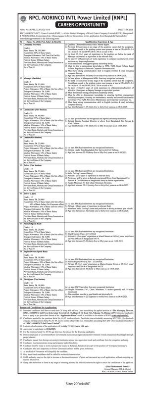 RNPL Job Circular 2025 PDF