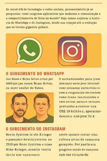 História do  Whatzaap e Instagram