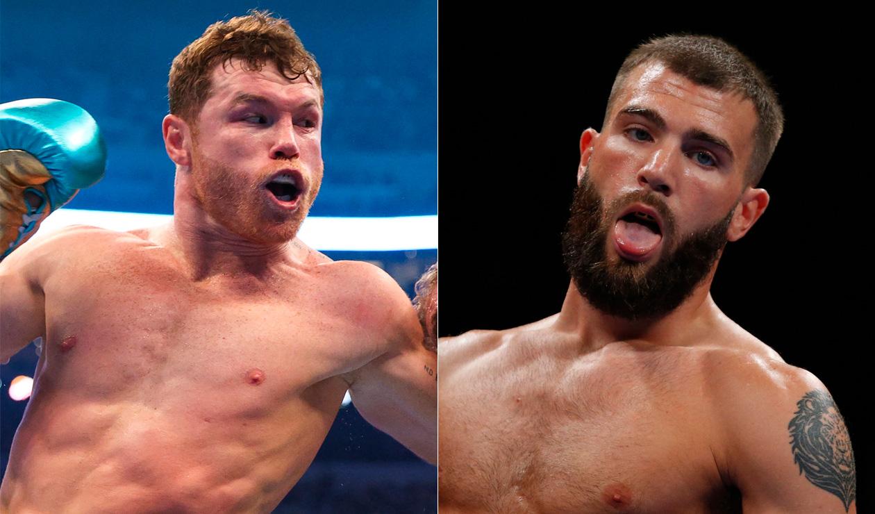 Canelo Álvarez y Caleb Plant superan la báscula y se encaran tras el pesaje